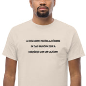 T-shirt Unisex Ricamata Discùter Con Un Caiòun!