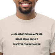 T-shirt Unisex Ricamata Discùter Con Un Caiòun!
