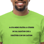 T-shirt Unisex Ricamata Discùter Con Un Caiòun!