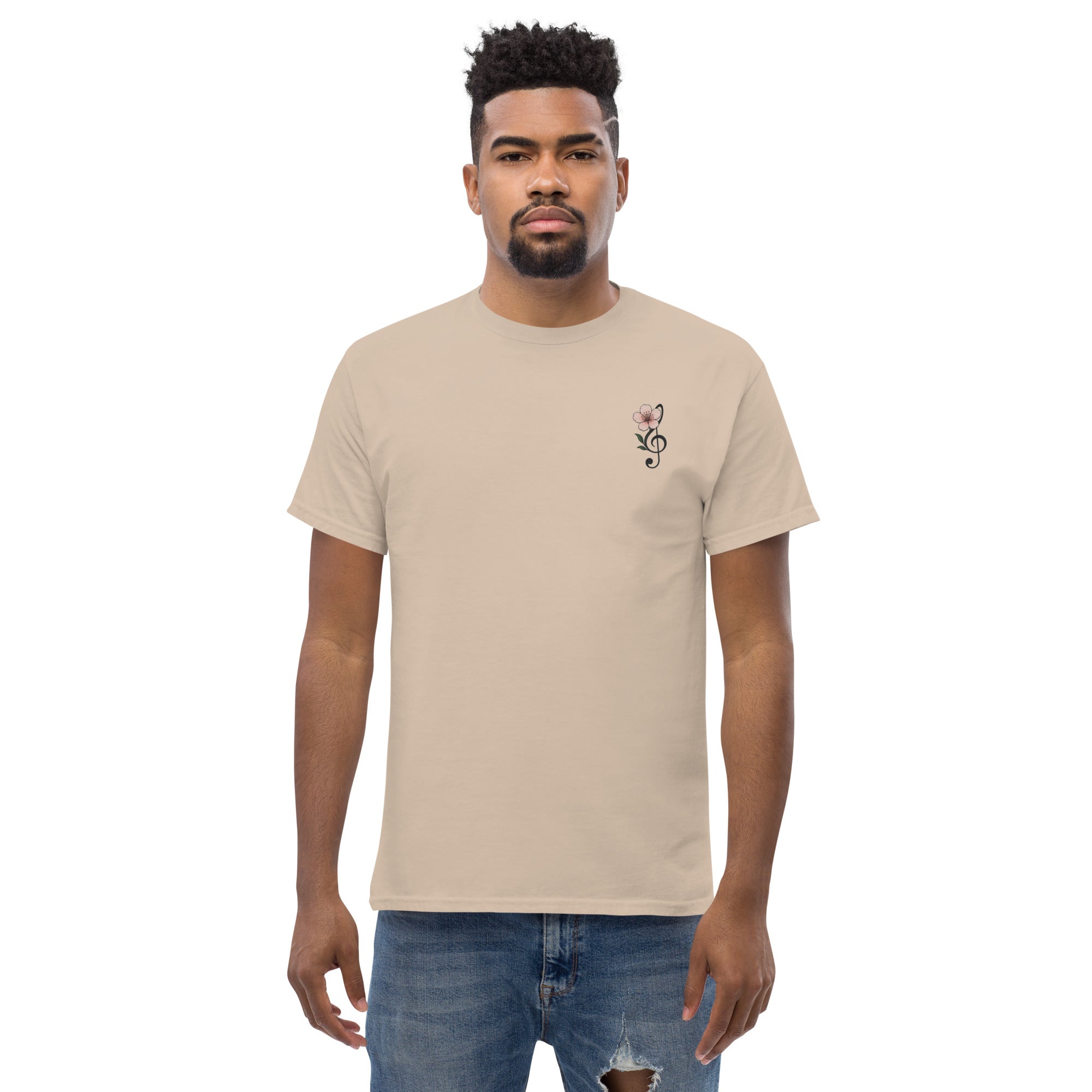 T-shirt Ricamata Unisex – 100% Cotone – Stile Streetwear e Confortevole – Fiore di Ciliegio