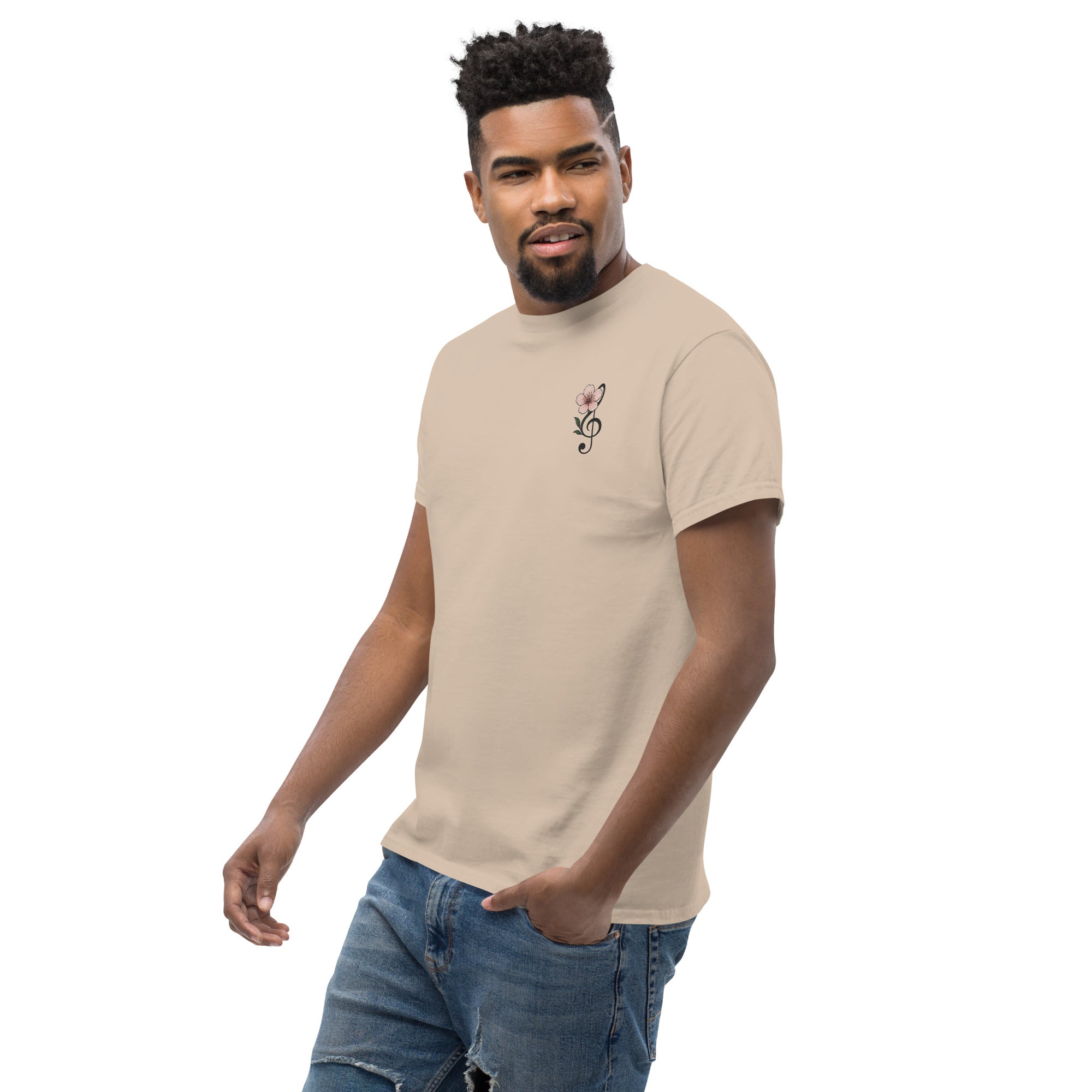 T-shirt Ricamata Unisex – 100% Cotone – Stile Streetwear e Confortevole – Fiore di Ciliegio