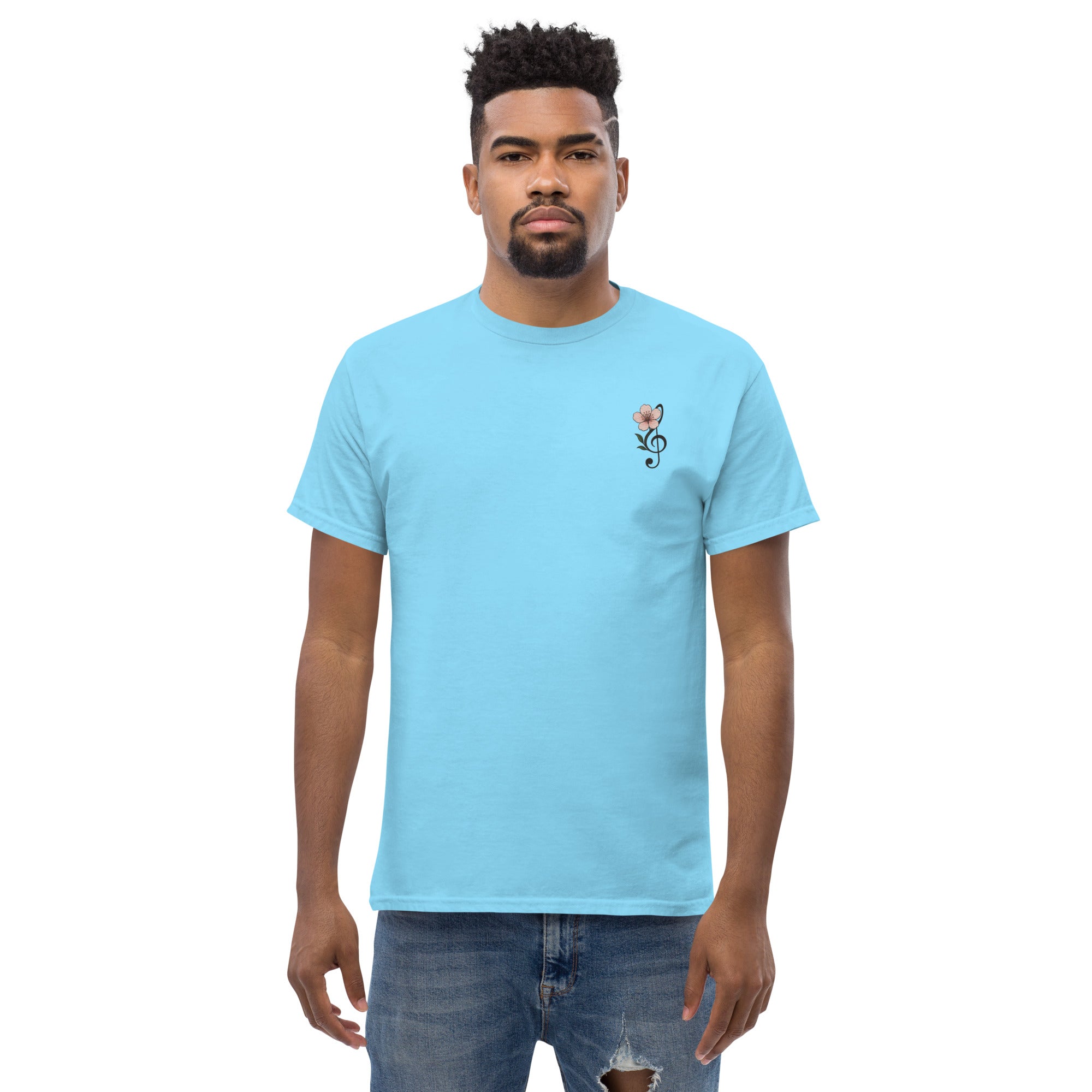 T-shirt Ricamata Unisex – 100% Cotone – Stile Streetwear e Confortevole – Fiore di Ciliegio