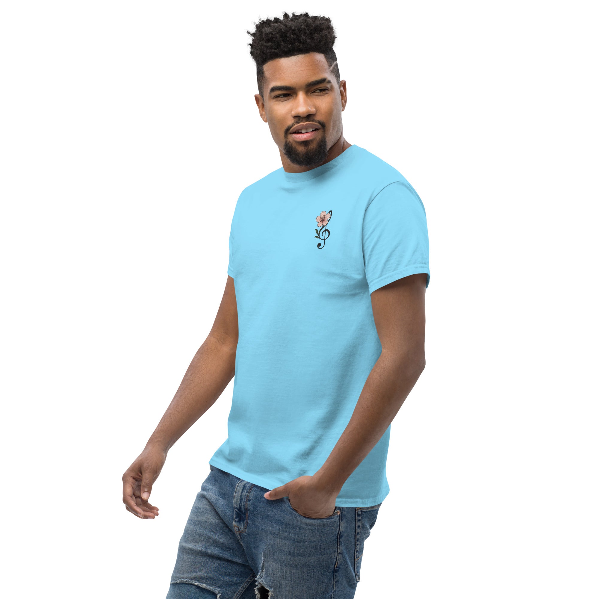 T-shirt Ricamata Unisex – 100% Cotone – Stile Streetwear e Confortevole – Fiore di Ciliegio