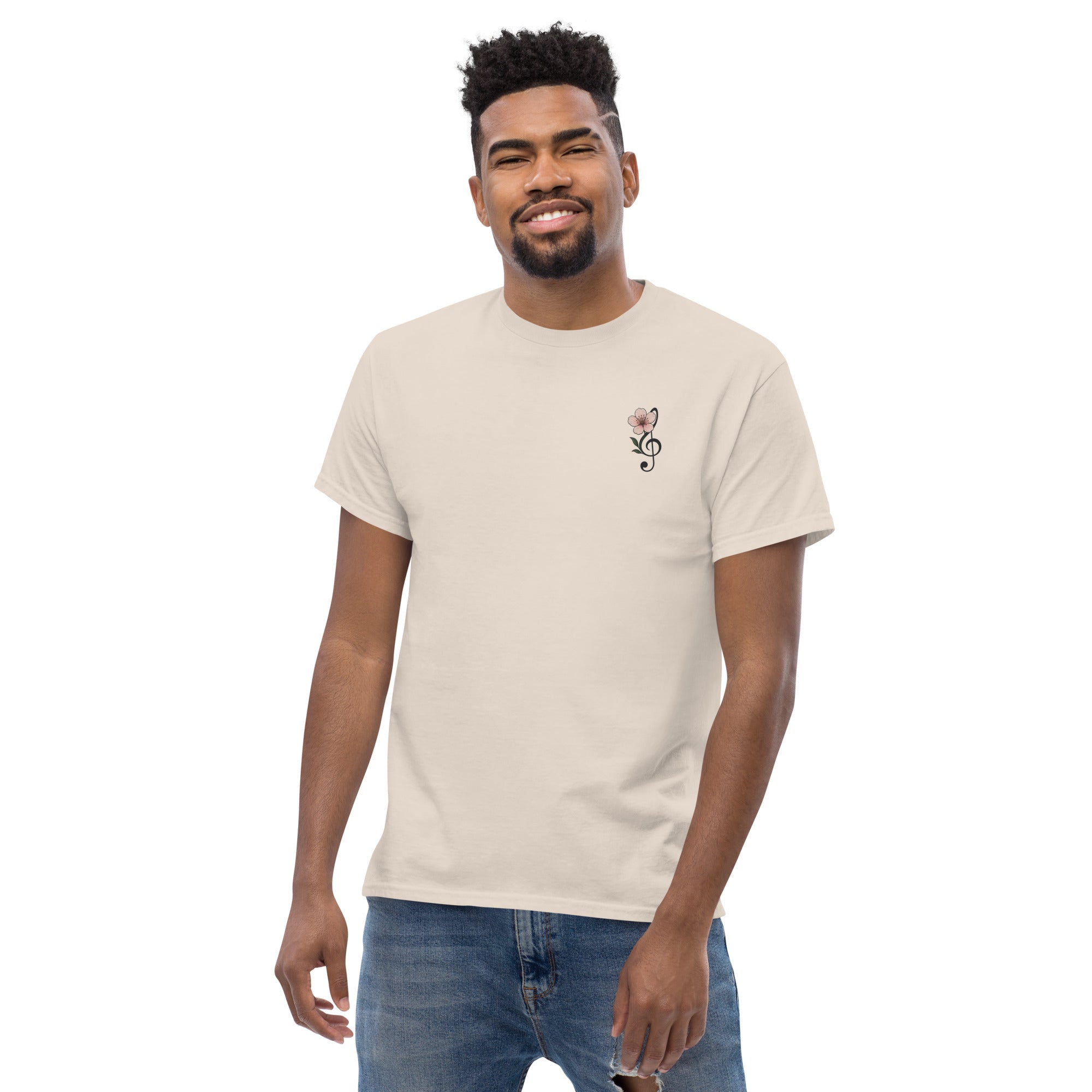 T-shirt Ricamata Unisex – 100% Cotone – Stile Streetwear e Confortevole – Fiore di Ciliegio