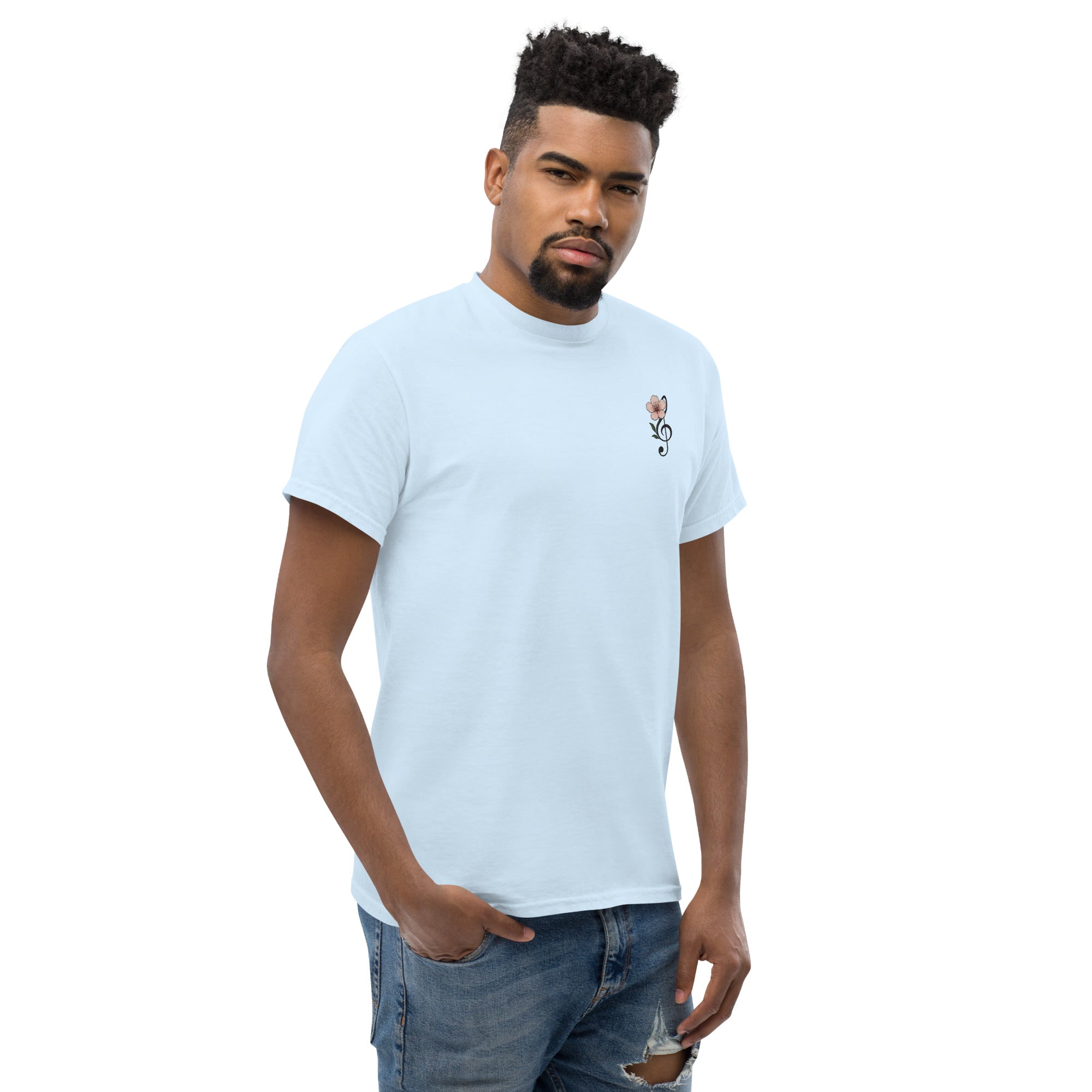 T-shirt Ricamata Unisex – 100% Cotone – Stile Streetwear e Confortevole – Fiore di Ciliegio