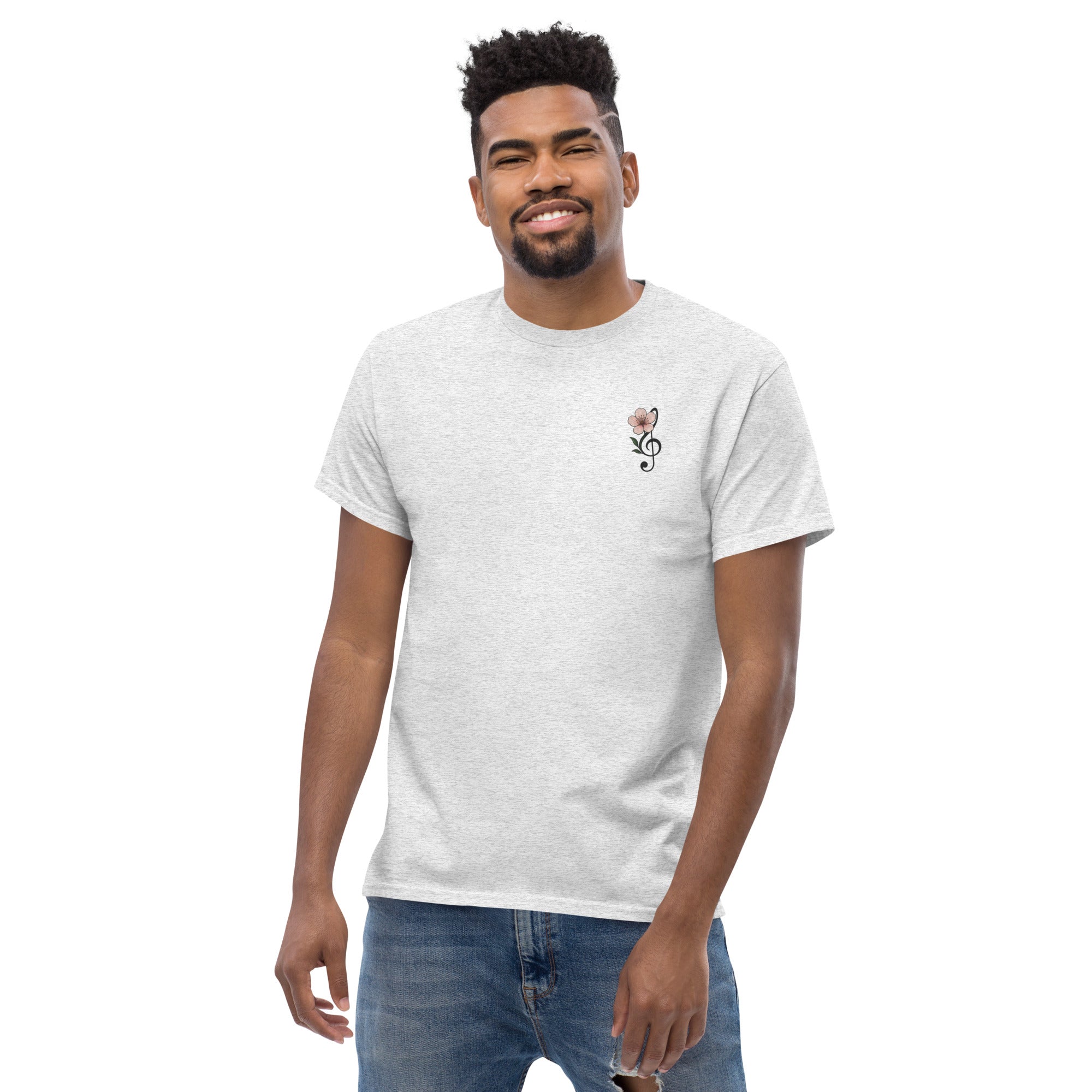 T-shirt Ricamata Unisex – 100% Cotone – Stile Streetwear e Confortevole – Fiore di Ciliegio