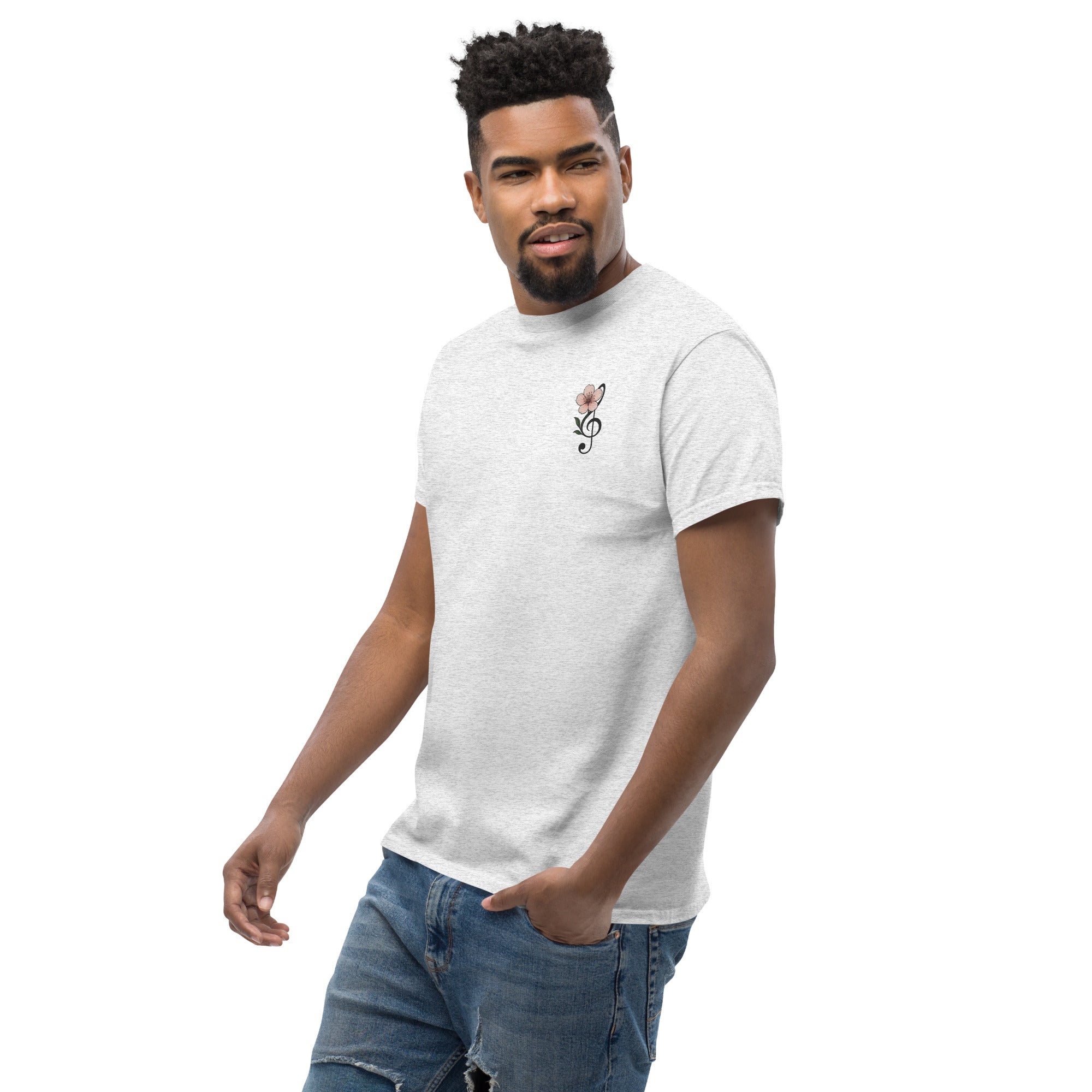 T-shirt Ricamata Unisex – 100% Cotone – Stile Streetwear e Confortevole – Fiore di Ciliegio