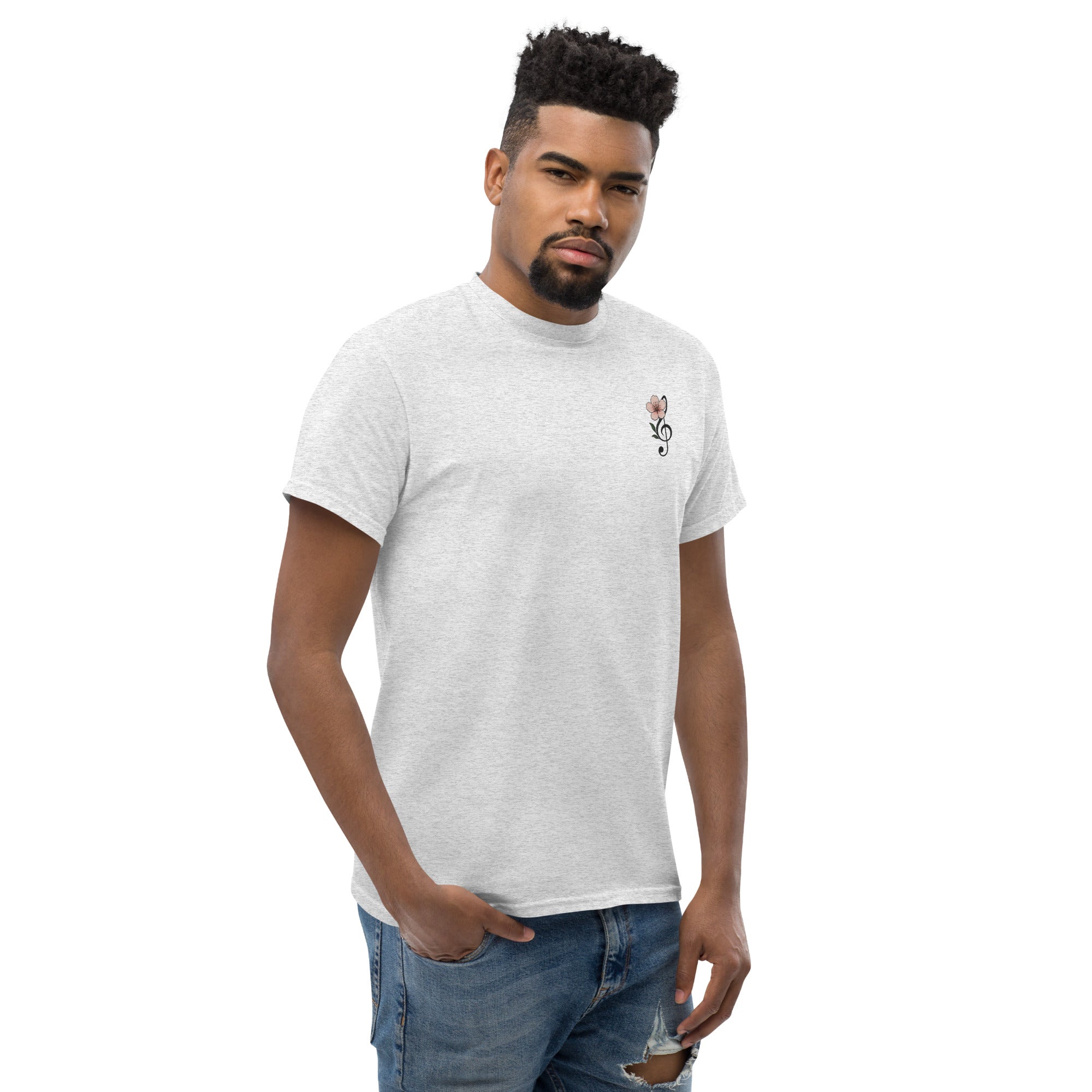 T-shirt Ricamata Unisex – 100% Cotone – Stile Streetwear e Confortevole – Fiore di Ciliegio