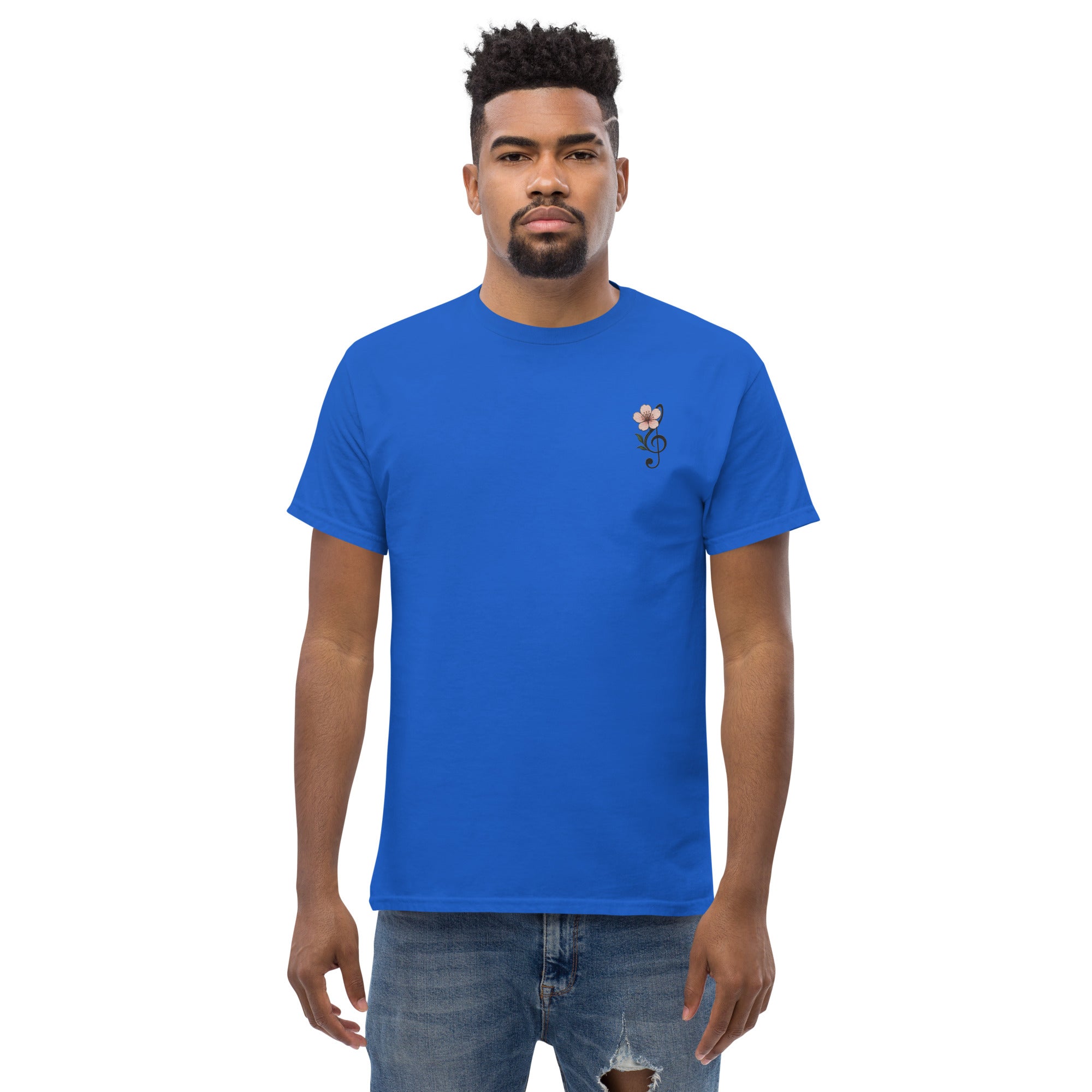 T-shirt Ricamata Unisex – 100% Cotone – Stile Streetwear e Confortevole – Fiore di Ciliegio