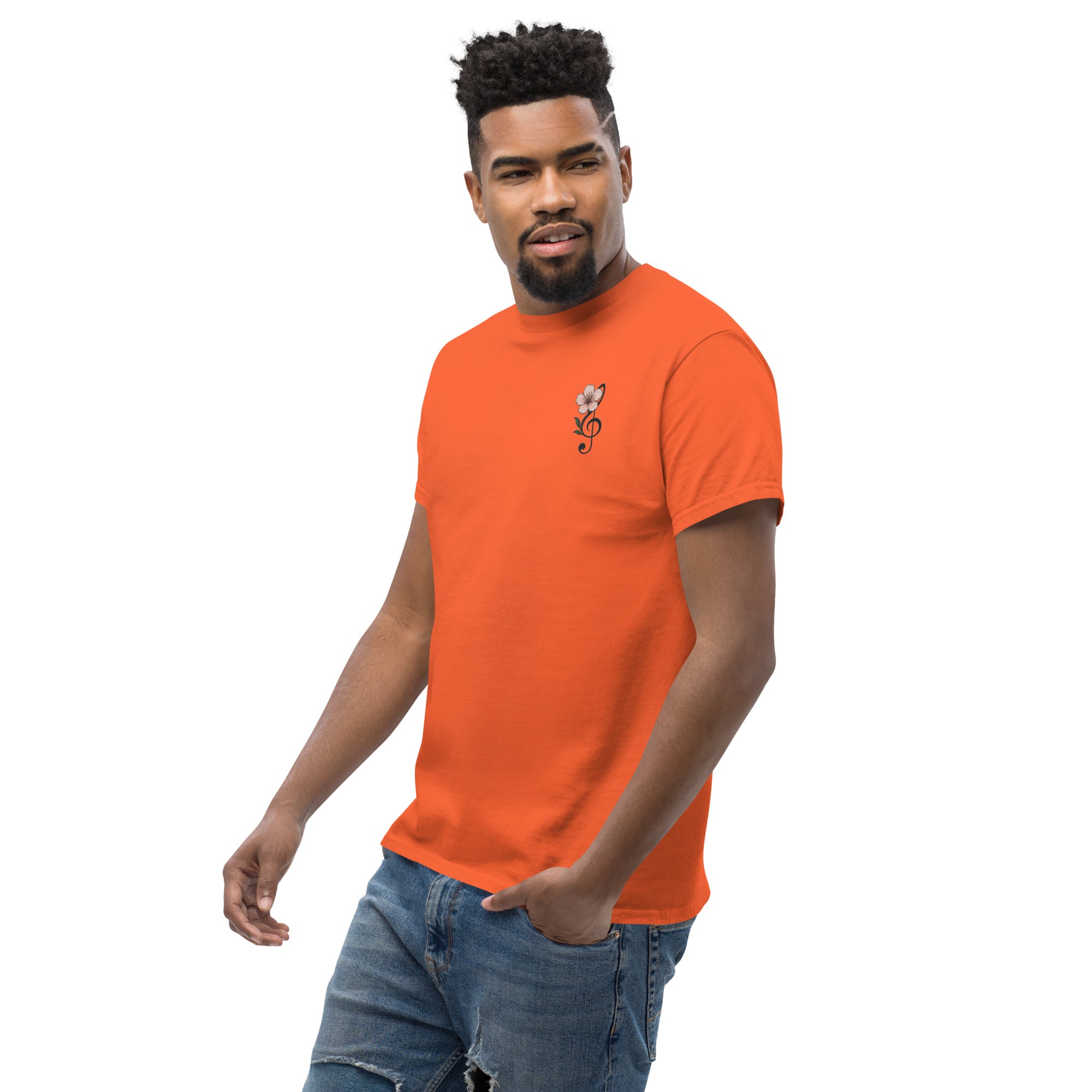 T-shirt Ricamata Unisex – 100% Cotone – Stile Streetwear e Confortevole – Fiore di Ciliegio