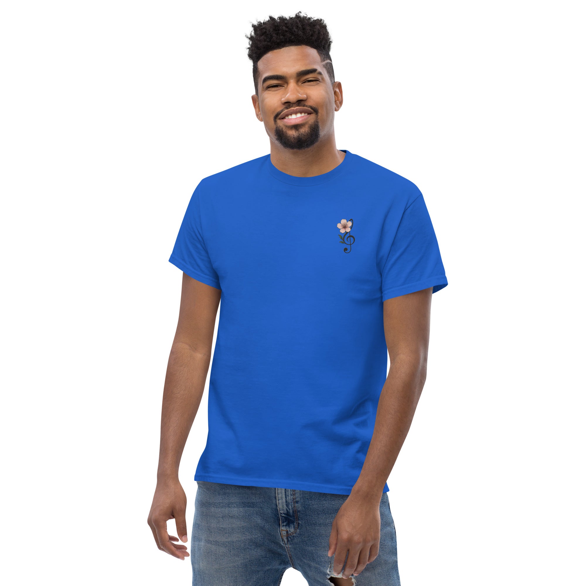 T-shirt Ricamata Unisex – 100% Cotone – Stile Streetwear e Confortevole – Fiore di Ciliegio