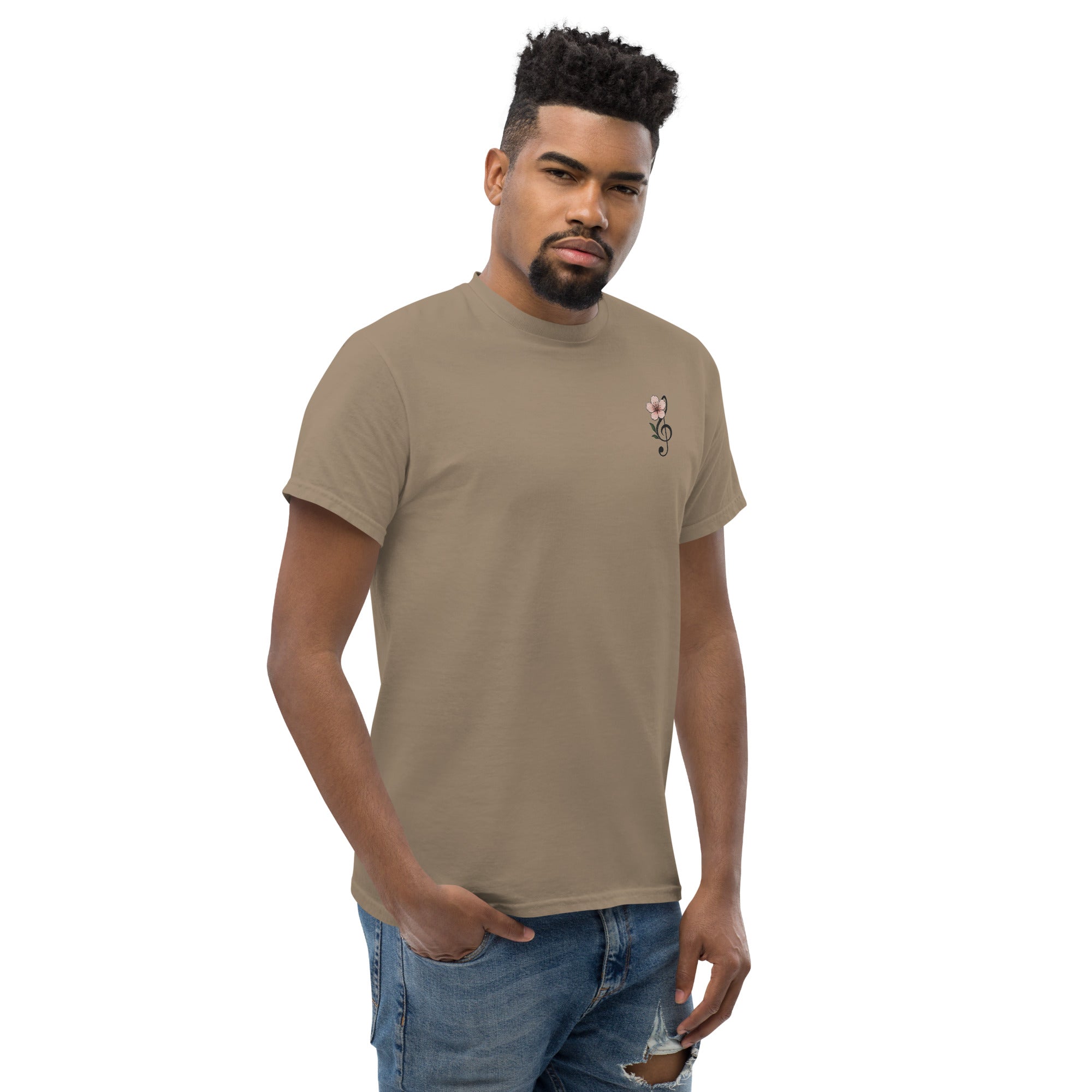 T-shirt Ricamata Unisex – 100% Cotone – Stile Streetwear e Confortevole – Fiore di Ciliegio