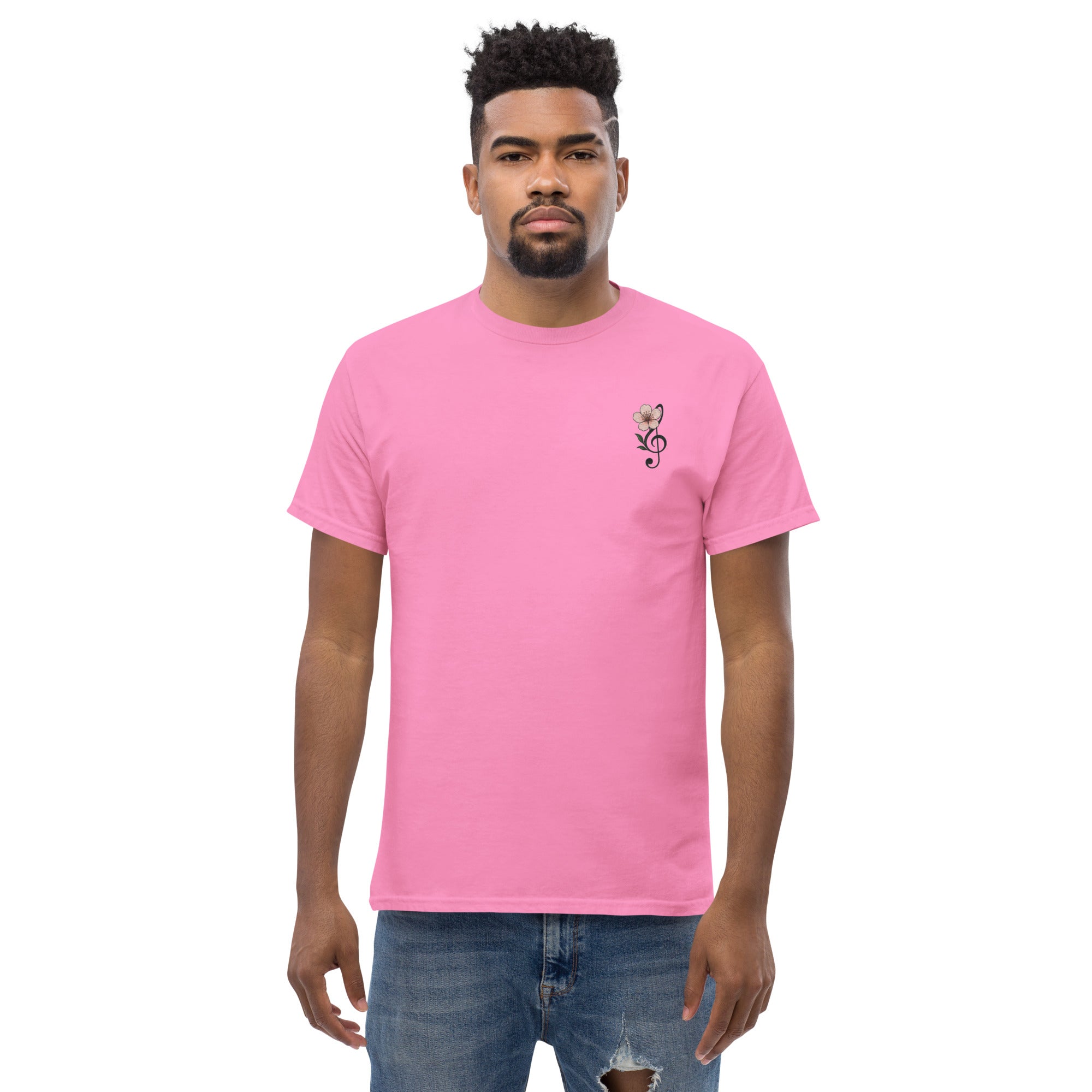 T-shirt Ricamata Unisex – 100% Cotone – Stile Streetwear e Confortevole – Fiore di Ciliegio
