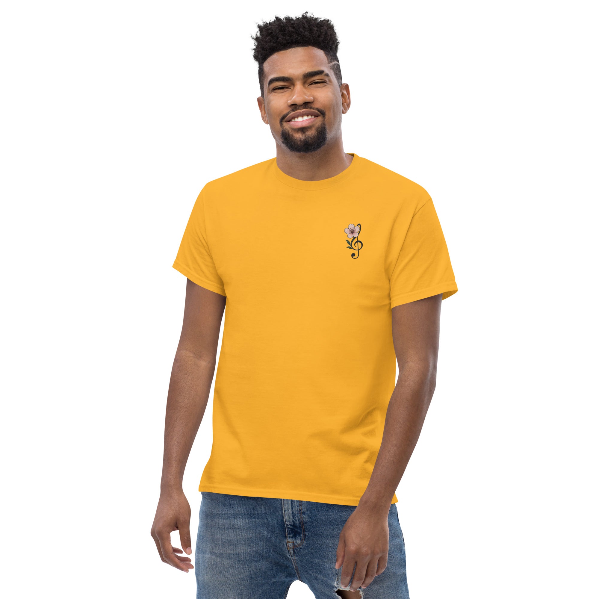 T-shirt Ricamata Unisex – 100% Cotone – Stile Streetwear e Confortevole – Fiore di Ciliegio