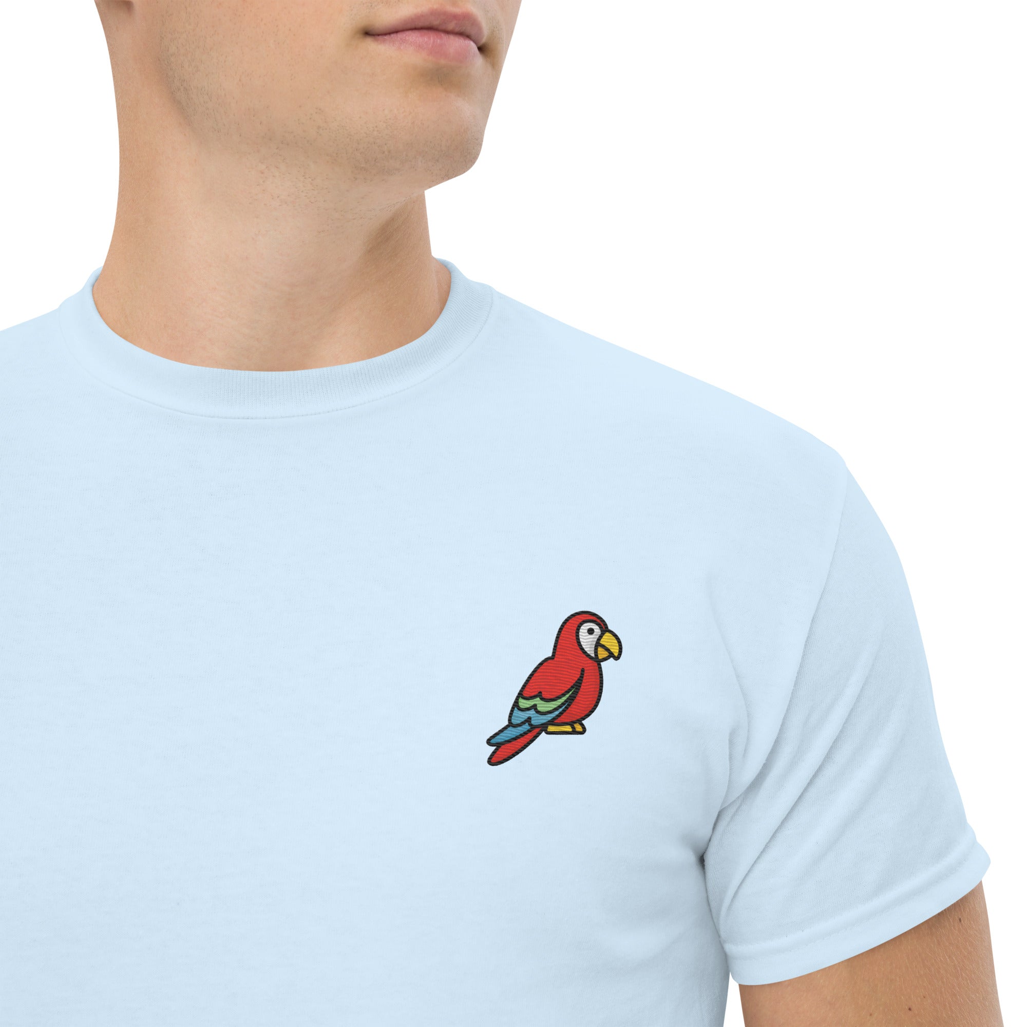 T-shirt Ricamata Unisex – 100% Cotone – Stile Streetwear e Confortevole – Pappagallo