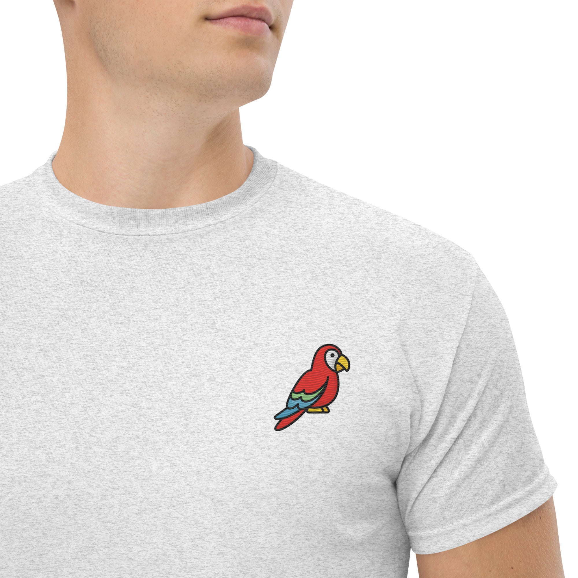 T-shirt Ricamata Unisex – 100% Cotone – Stile Streetwear e Confortevole – Pappagallo