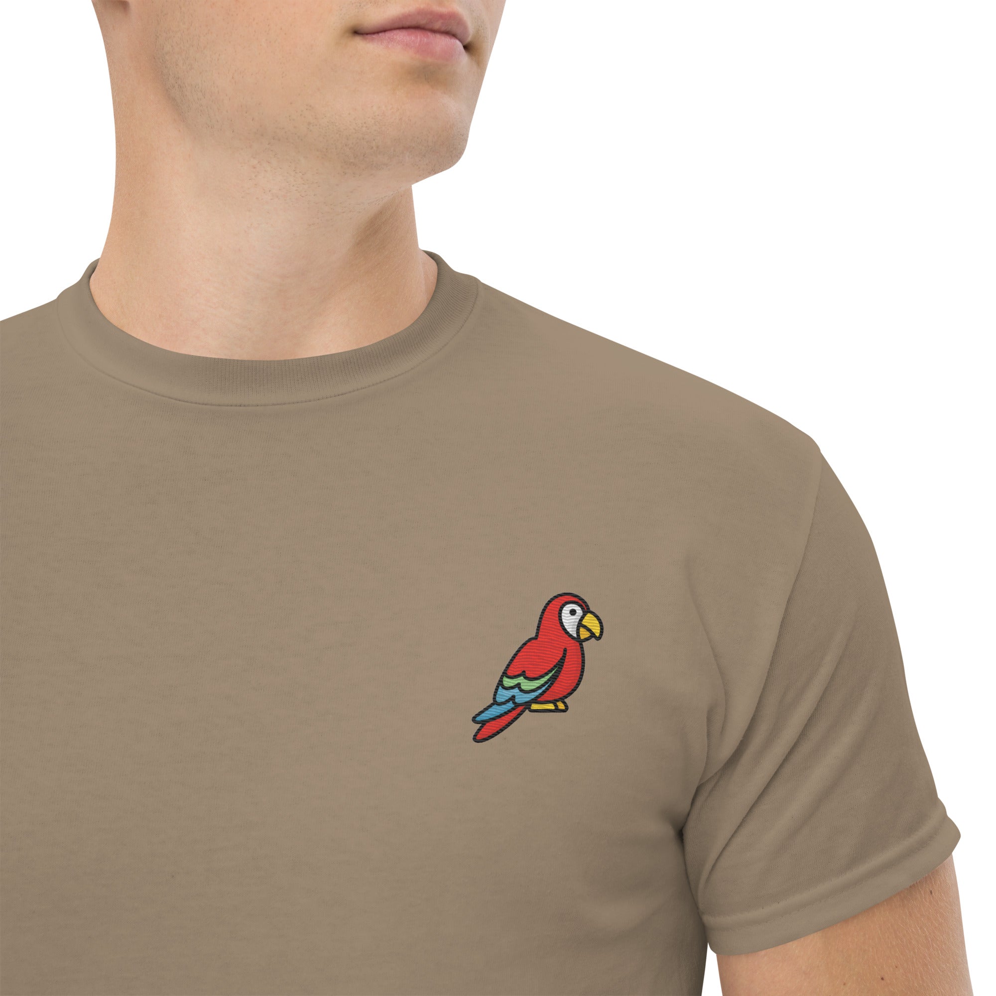 T-shirt Ricamata Unisex – 100% Cotone – Stile Streetwear e Confortevole – Pappagallo