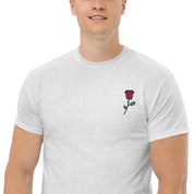 T-shirt Ricamata Unisex – 100% Cotone – Stile Streetwear e Confortevole – Rosa con Gambo