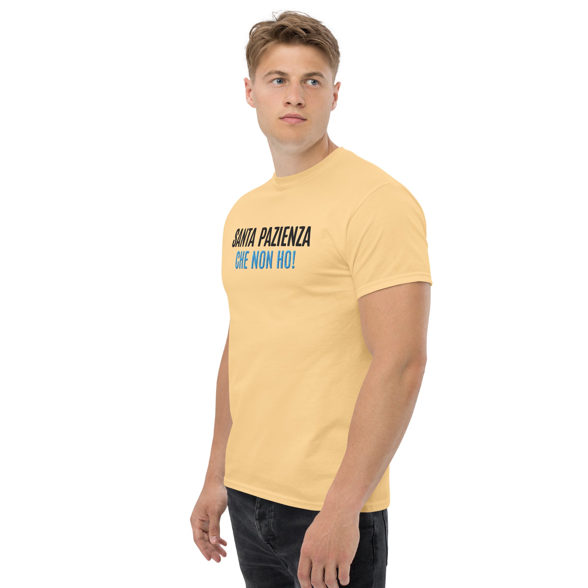 T-shirt Ricamata Unisex – 100% Cotone – Stile Streetwear e Confortevole – Santa Pazienza Che non ho!