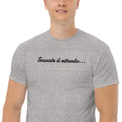 T-shirt Ricamata Unisex – 100% Cotone – Stile Streetwear e Confortevole – Scusate il ritardo ma non volevo venire-Biiply