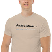 T-shirt Ricamata Unisex – 100% Cotone – Stile Streetwear e Confortevole – Scusate il ritardo ma non volevo venire-Biiply