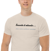 T-shirt Ricamata Unisex – 100% Cotone – Stile Streetwear e Confortevole – Scusate il ritardo ma non volevo venire-Biiply