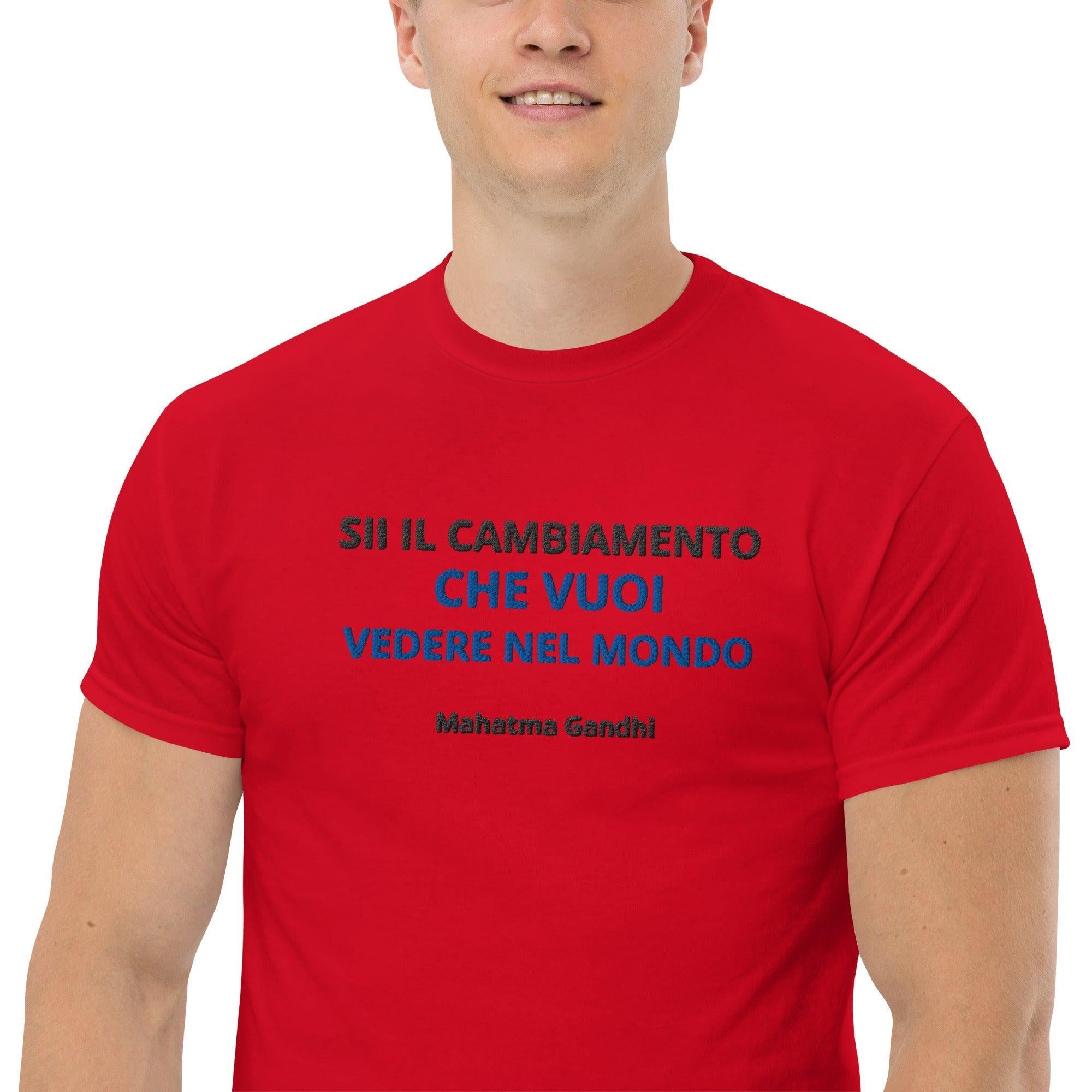 T-shirt Ricamata Unisex – 100% Cotone – Stile Streetwear e Confortevole – Sii il cambiamento che vuoi vedere nel mondo