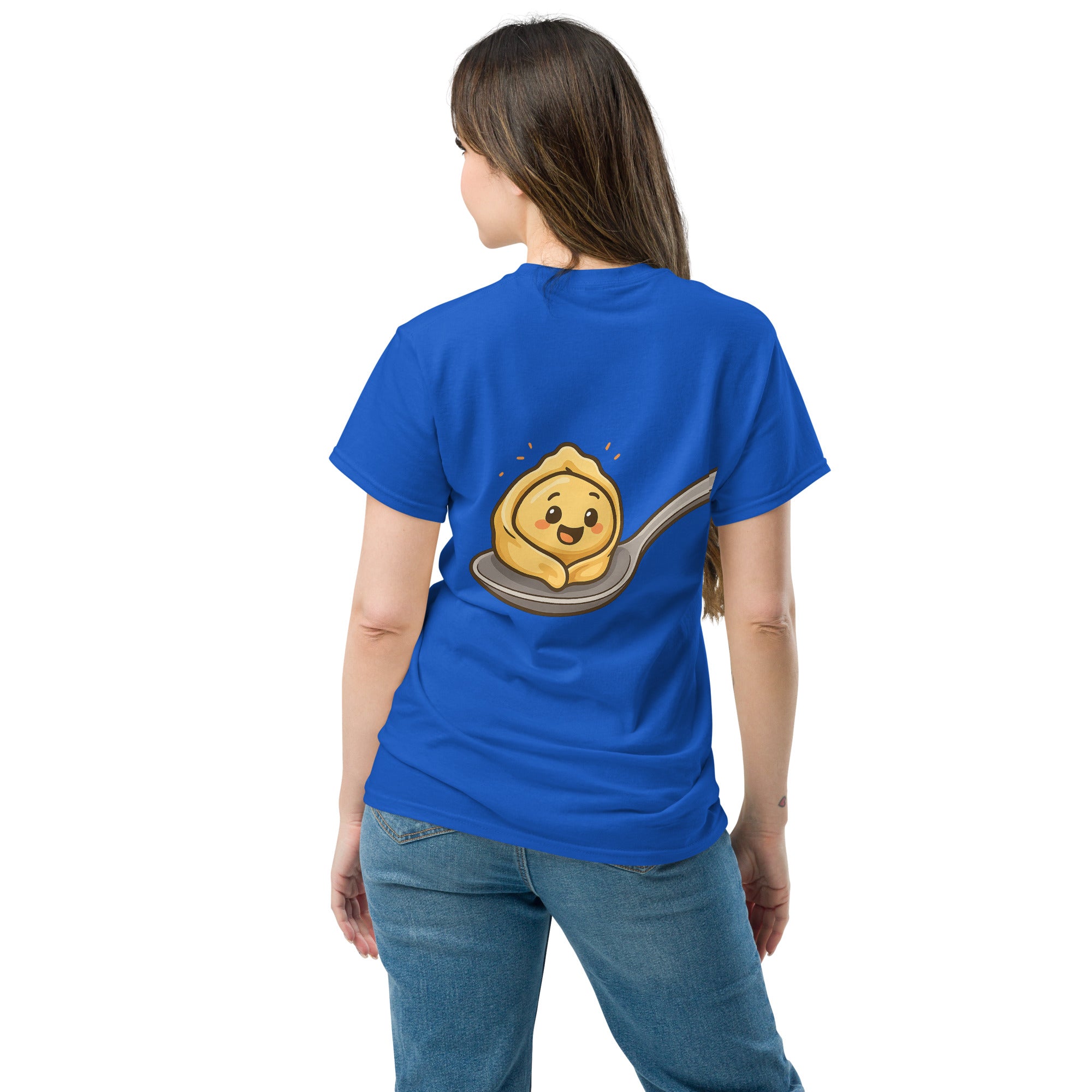 T-shirt Stampata Posteriore Unisex – 100% Cotone – Stile Streetwear e Confortevole – Cucchiaio con Tortellino