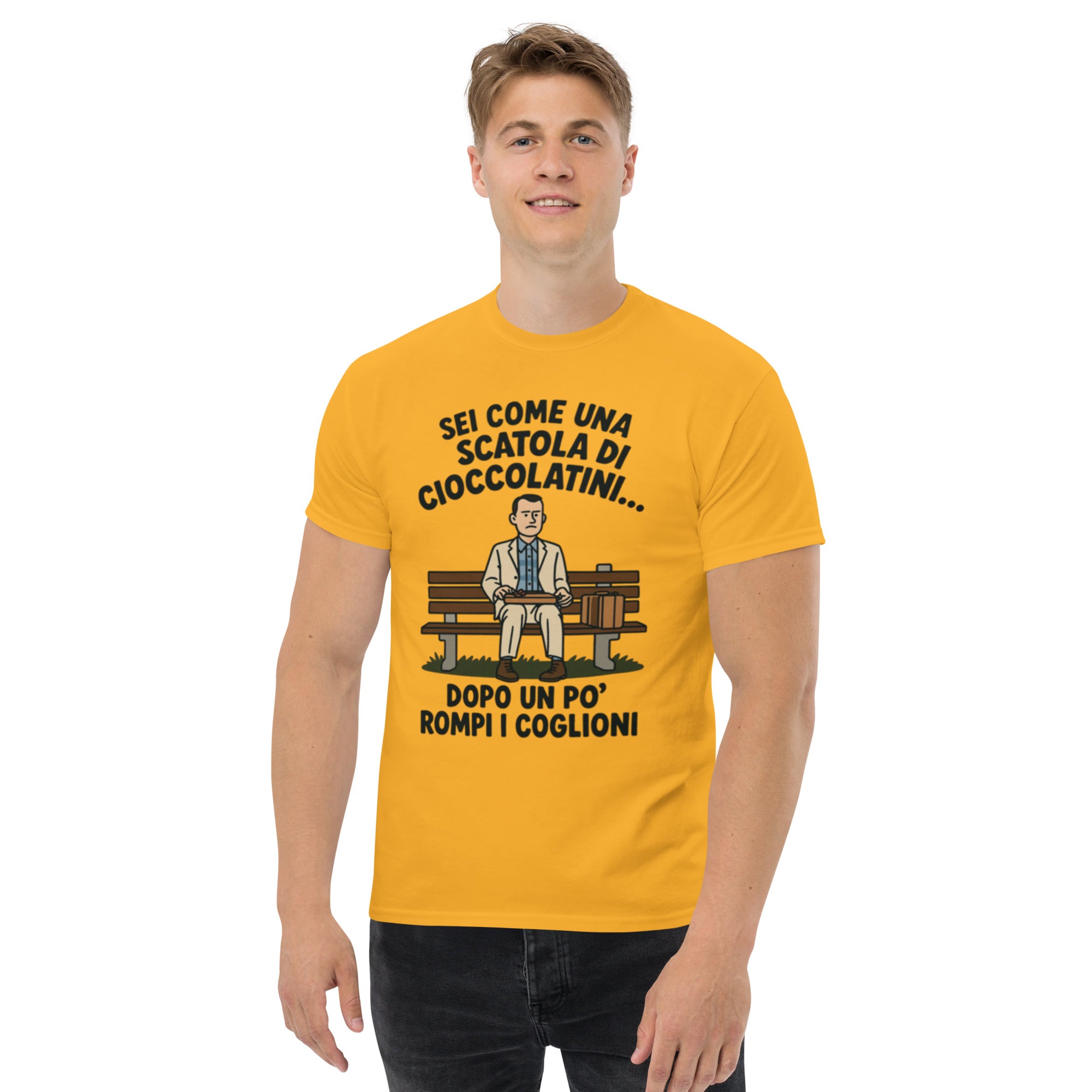 T-shirt Stampata Unisex – 100% Cotone – Stile Streetwear e Confortevole – Sei come una scatola di cioccolatini...