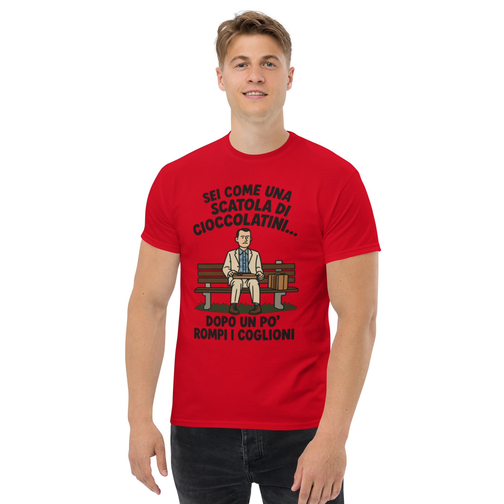 T-shirt Stampata Unisex – 100% Cotone – Stile Streetwear e Confortevole – Sei come una scatola di cioccolatini...