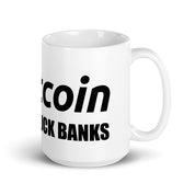 Tazza in Ceramica Stampata – Adatta a Microonde e Lavastoviglie – Idea Regalo - Design Bitcoin Fuck Banks-Biiply