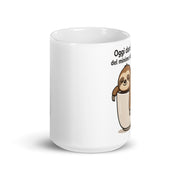 Tazza in Ceramica Stampata – Adatta a Microonde e Lavastoviglie – Idea Regalo - Design Bradipo darò il minimo indispensabile-Biiply