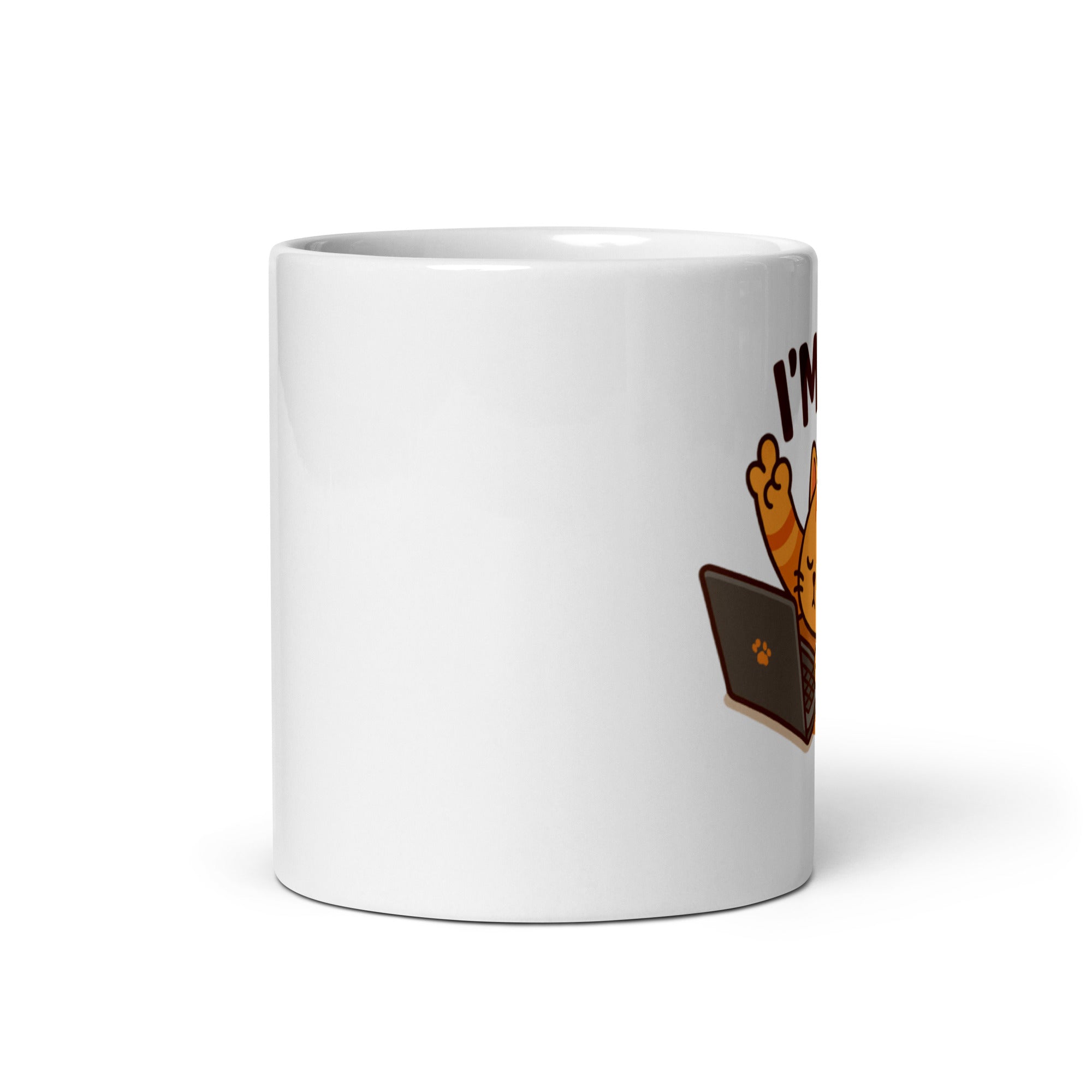 Tazza in Ceramica Stampata – Adatta a Microonde e Lavastoviglie – Idea Regalo - Design Cat I'm Ok!-Biiply