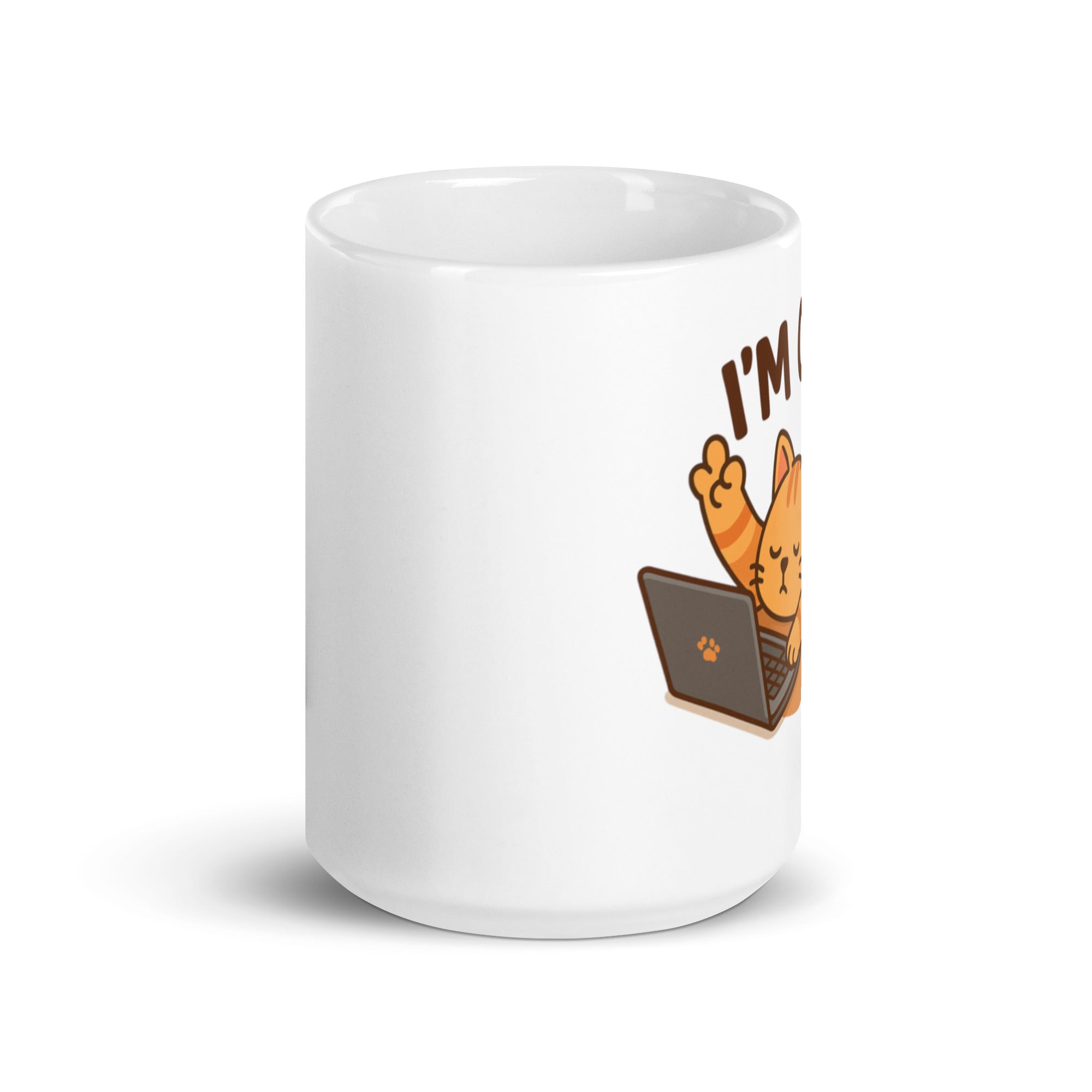 Tazza in Ceramica Stampata – Adatta a Microonde e Lavastoviglie – Idea Regalo - Design Cat I'm Ok!-Biiply