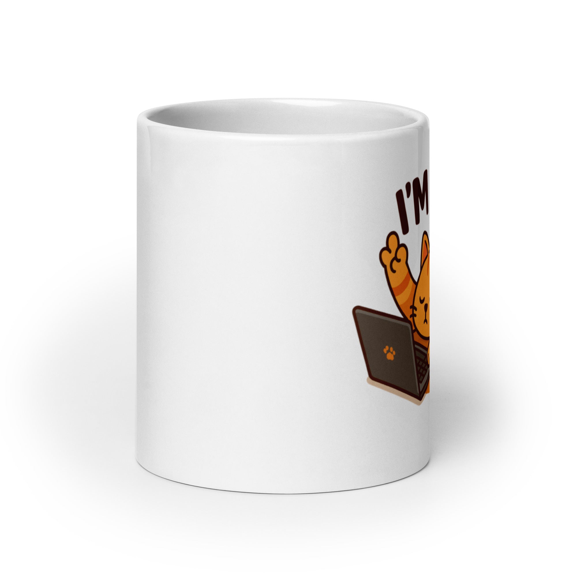 Tazza in Ceramica Stampata – Adatta a Microonde e Lavastoviglie – Idea Regalo - Design Cat I'm Ok!-Biiply