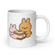 Tazza in Ceramica Stampata – Adatta a Microonde e Lavastoviglie – Idea Regalo - Design Conigli sandwich di sedere-Biiply