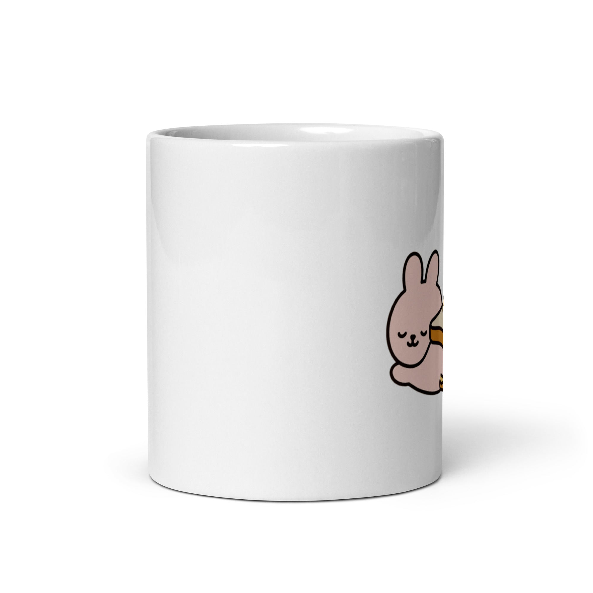 Tazza in Ceramica Stampata – Adatta a Microonde e Lavastoviglie – Idea Regalo - Design Conigli sandwich di sedere-Biiply