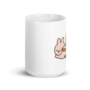Tazza in Ceramica Stampata – Adatta a Microonde e Lavastoviglie – Idea Regalo - Design Conigli sandwich di sedere-Biiply