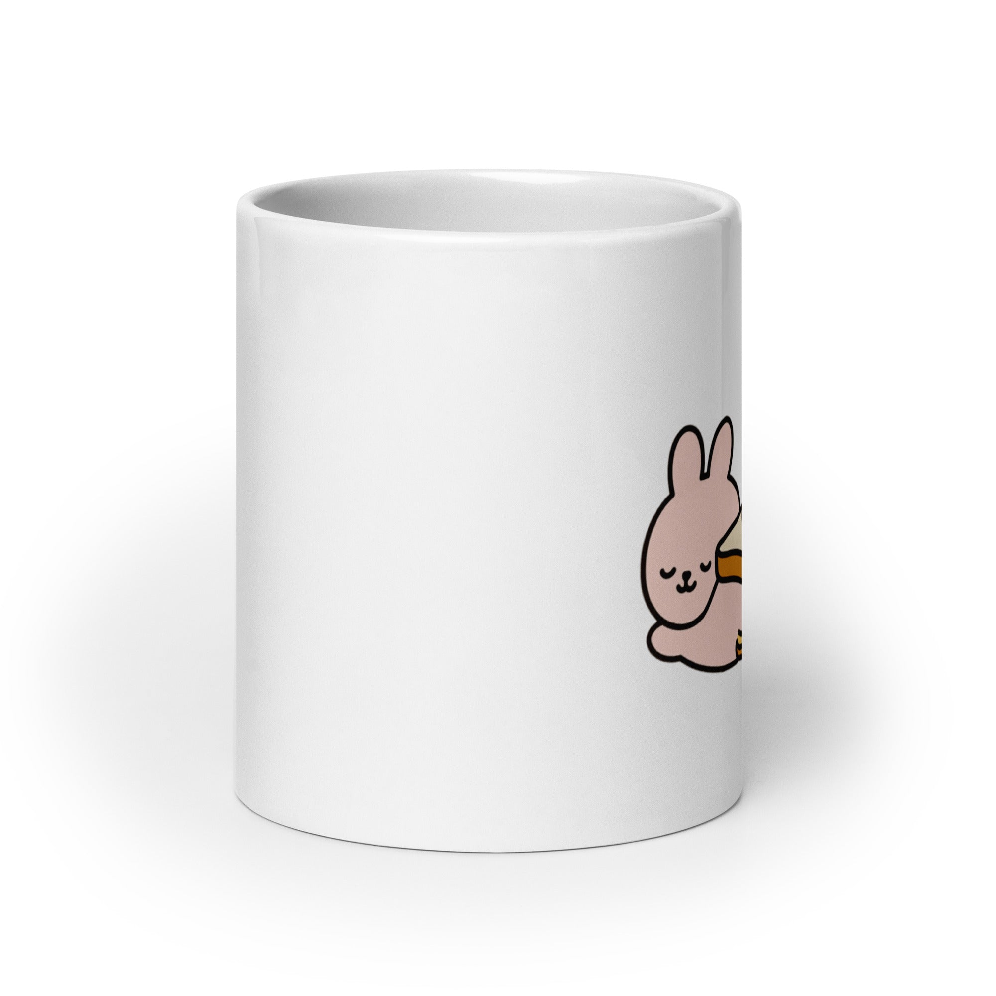 Tazza in Ceramica Stampata – Adatta a Microonde e Lavastoviglie – Idea Regalo - Design Conigli sandwich di sedere-Biiply