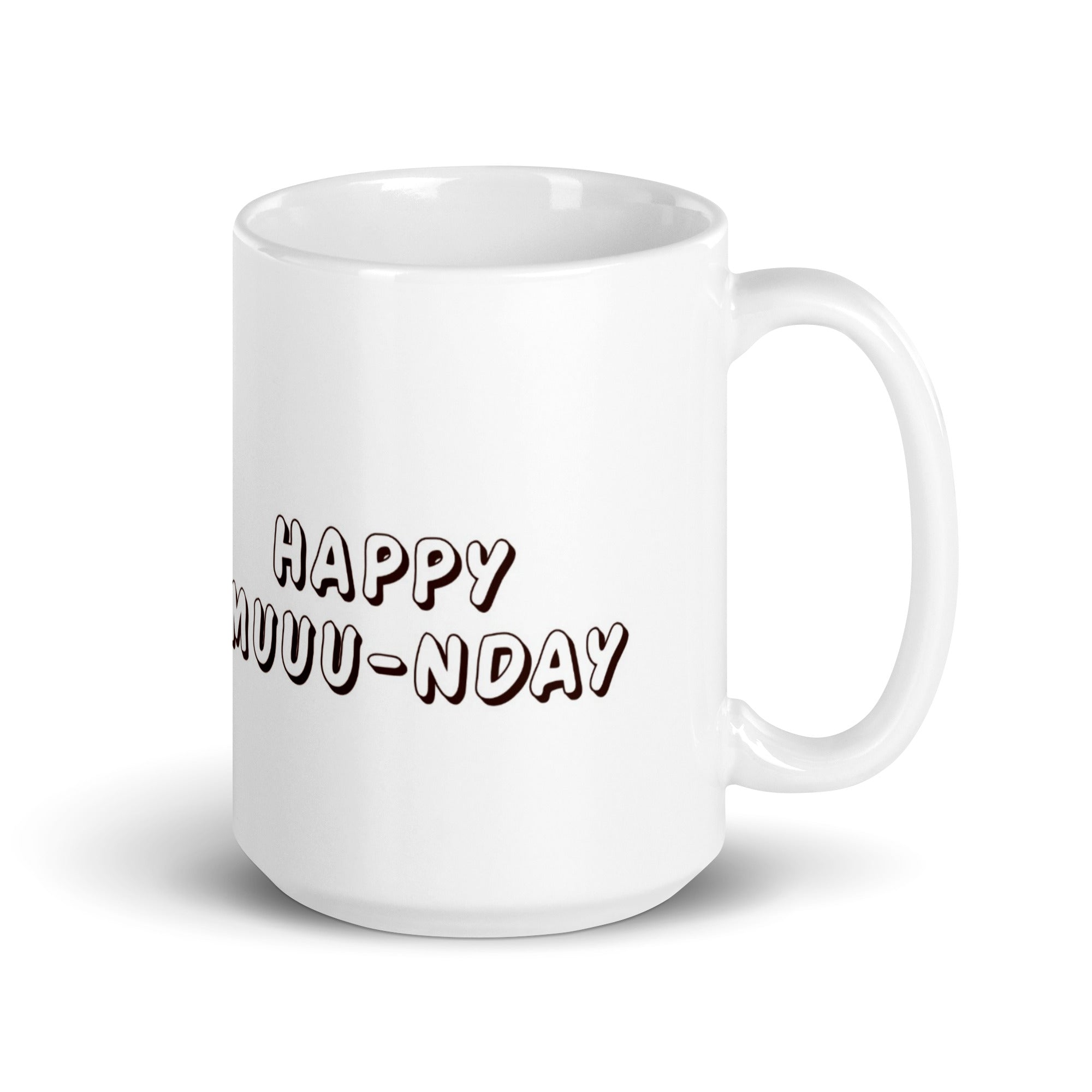Tazza in Ceramica Stampata – Adatta a Microonde e Lavastoviglie – Idea Regalo - Design Happy Muuu-nday-Biiply