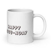 Tazza in Ceramica Stampata – Adatta a Microonde e Lavastoviglie – Idea Regalo - Design Happy Muuu-nday-Biiply