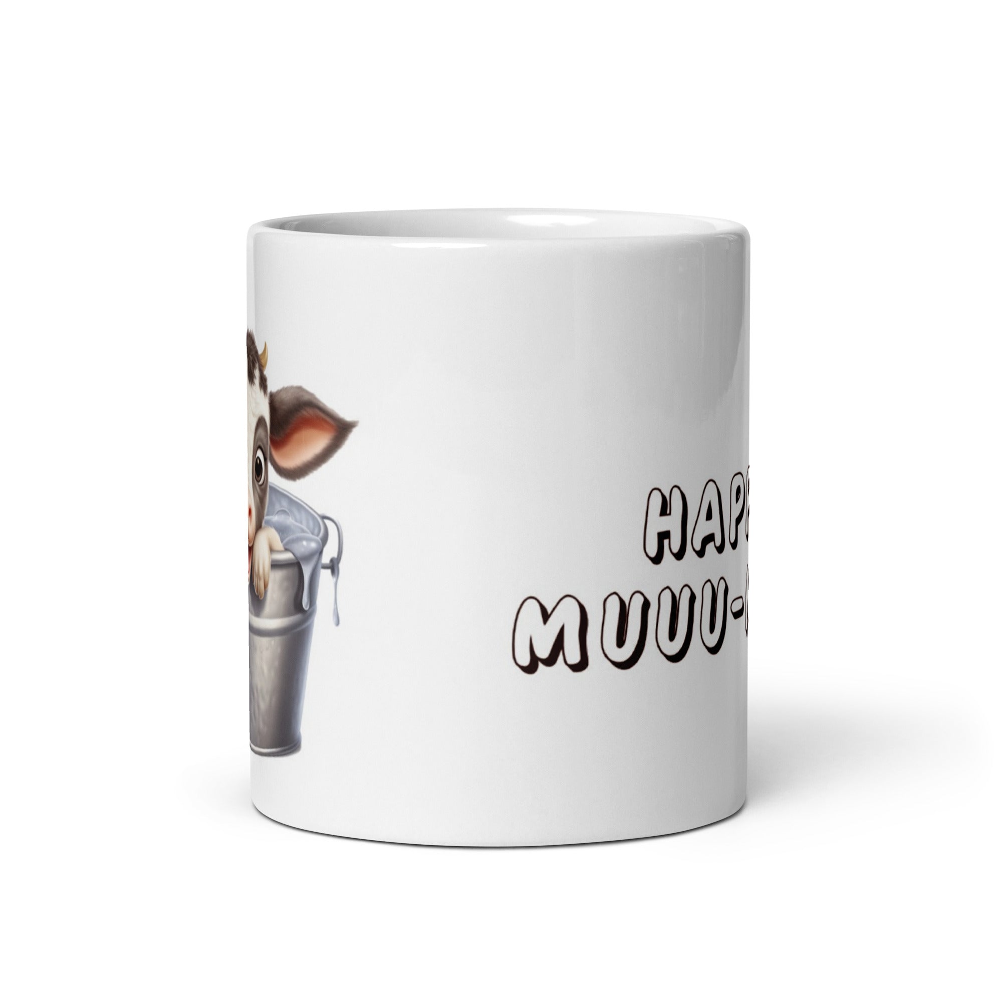 Tazza in Ceramica Stampata – Adatta a Microonde e Lavastoviglie – Idea Regalo - Design Happy Muuu-nday-Biiply