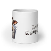 Tazza in Ceramica Stampata – Adatta a Microonde e Lavastoviglie – Idea Regalo - Design Happy Muuu-nday-Biiply
