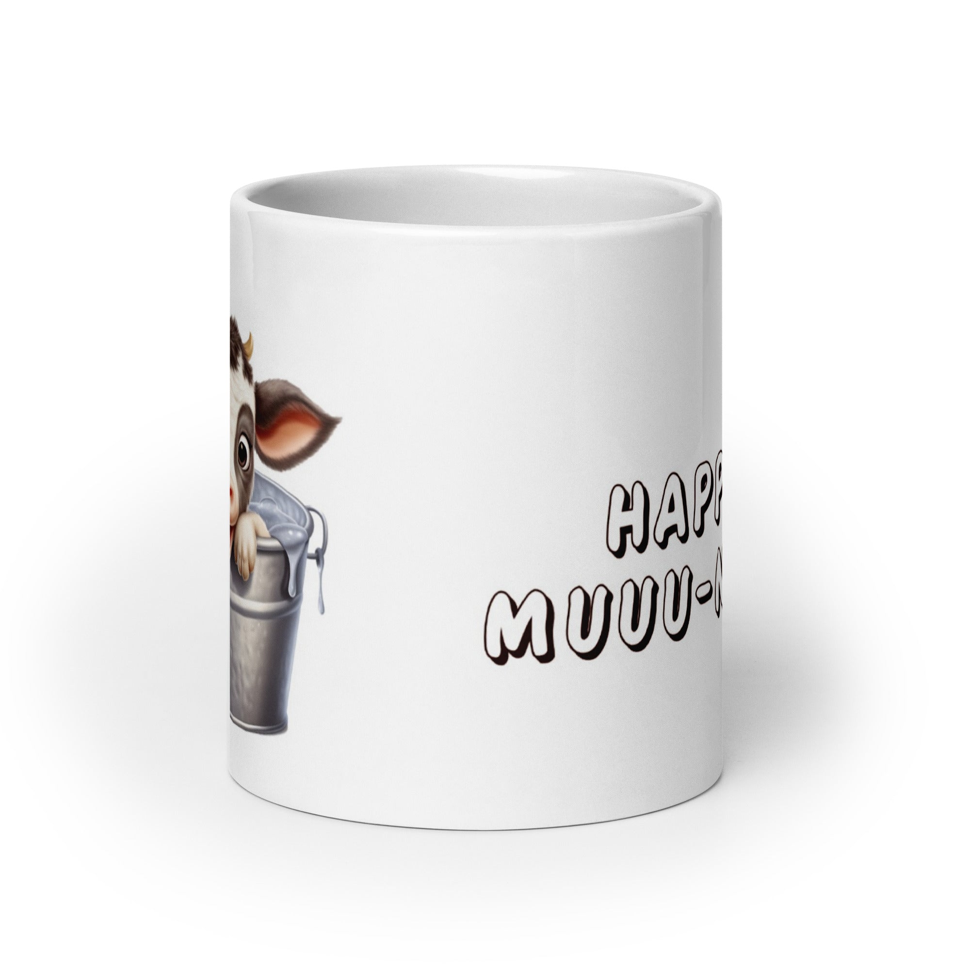 Tazza in Ceramica Stampata – Adatta a Microonde e Lavastoviglie – Idea Regalo - Design Happy Muuu-nday-Biiply