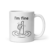 Tazza in Ceramica Stampata – Adatta a Microonde e Lavastoviglie – Idea Regalo - Design I'm fine-Biiply