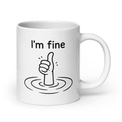 Tazza in Ceramica Stampata – Adatta a Microonde e Lavastoviglie – Idea Regalo - Design I'm fine-Biiply