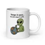 Tazza in Ceramica Stampata – Adatta a Microonde e Lavastoviglie – Idea Regalo - Design Vengo in pace-Biiply