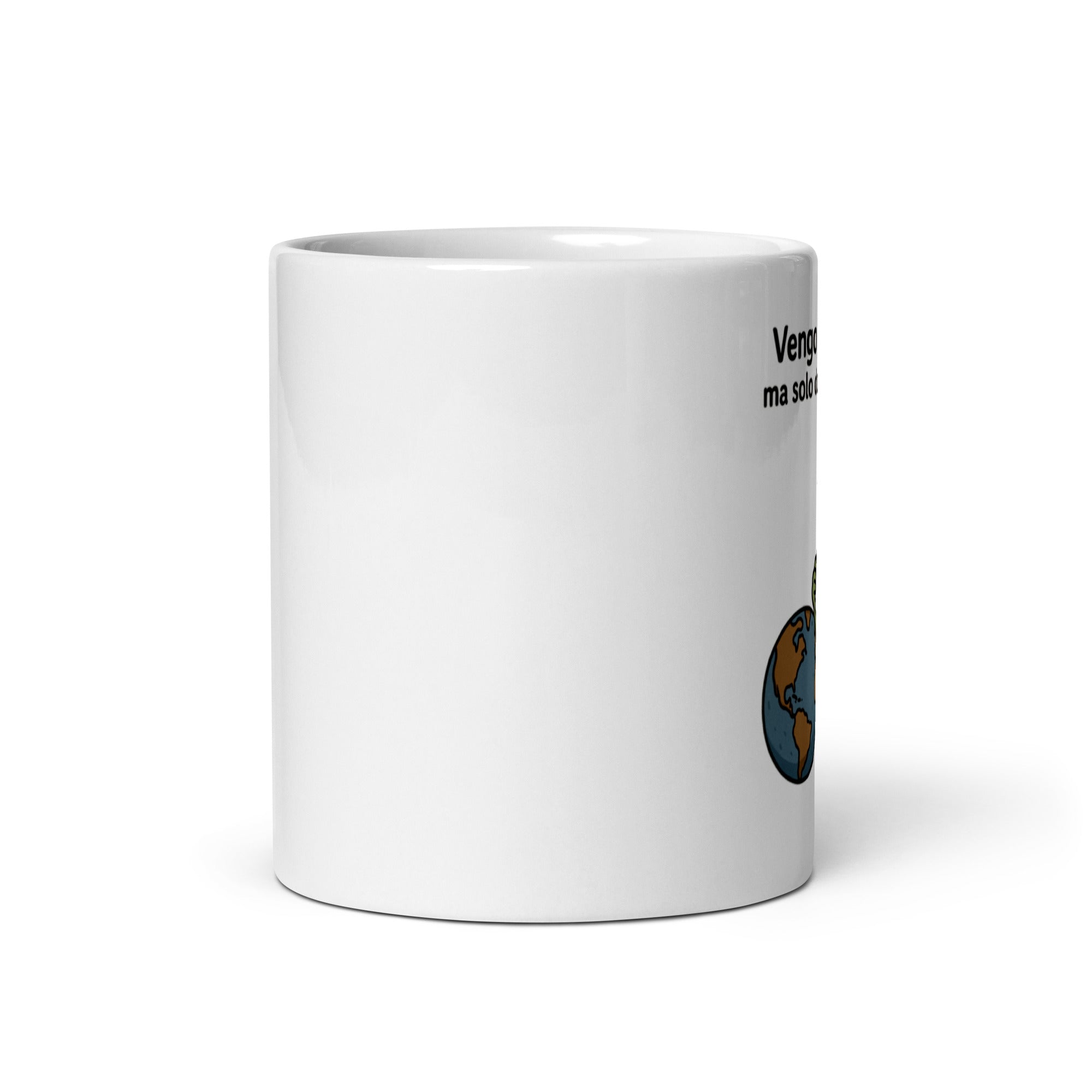 Tazza in Ceramica Stampata – Adatta a Microonde e Lavastoviglie – Idea Regalo - Design Vengo in pace-Biiply