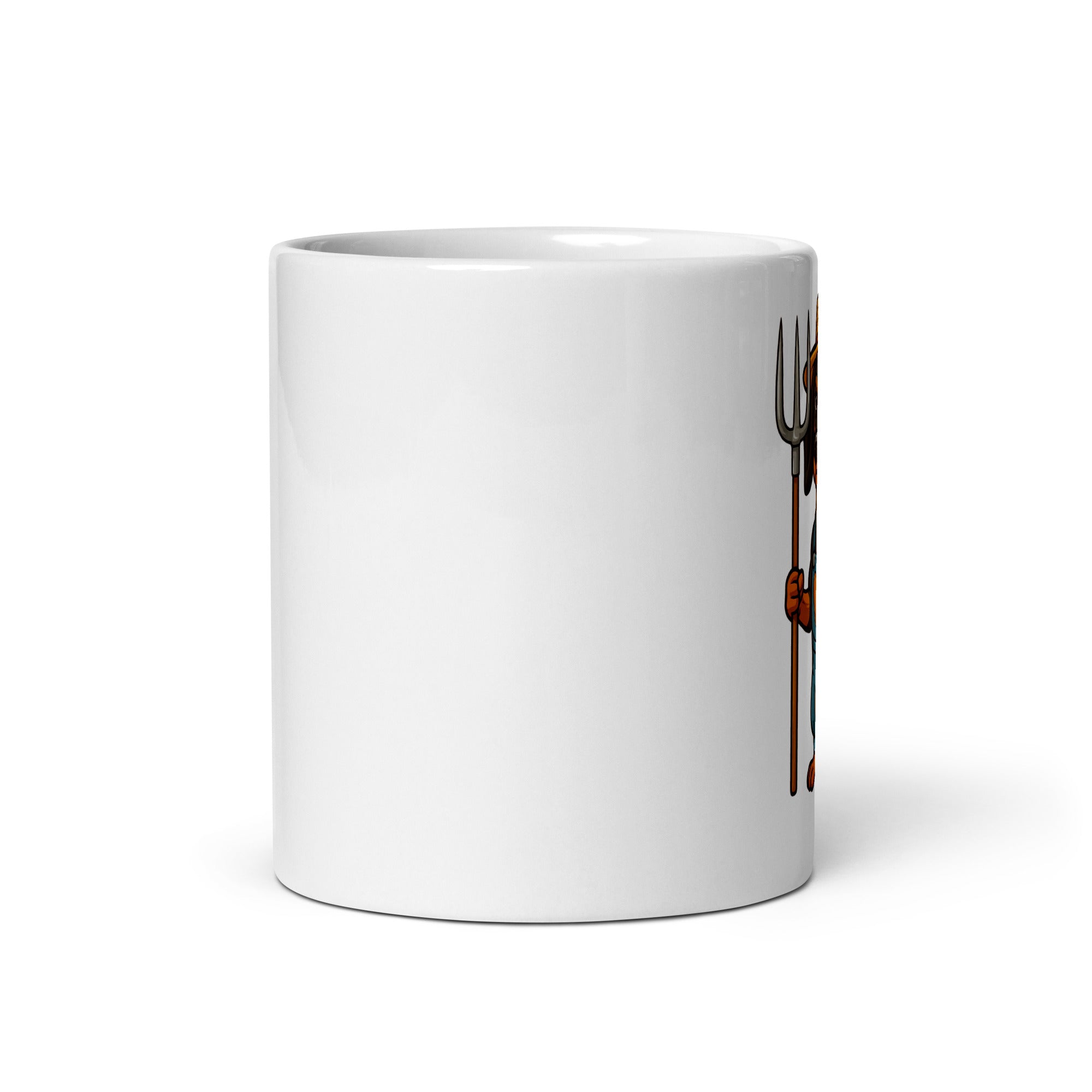 Tazza in ceramica resistente stampata a colori adatta a microonde e lavastoviglie - Bassotto Contadino-Biiply