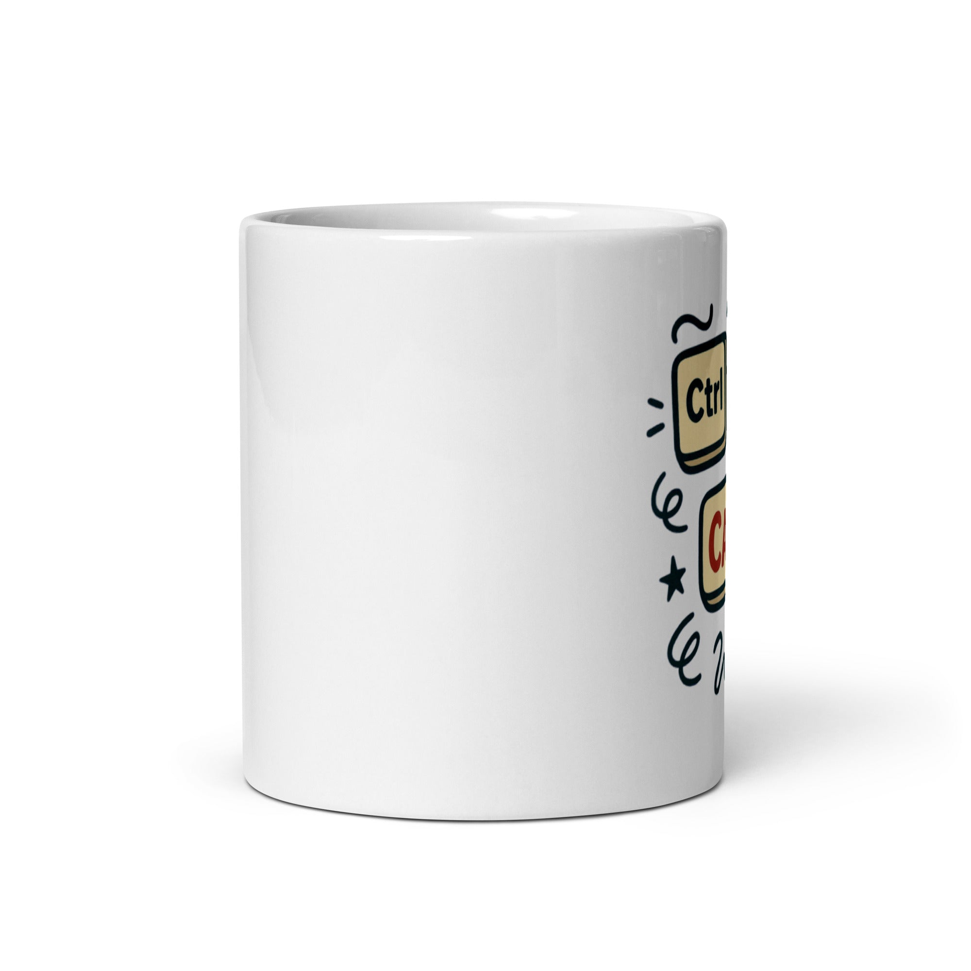 Tazza in ceramica resistente stampata a colori adatta a microonde e lavastoviglie - Ctrl + Alt + Caffè-Biiply